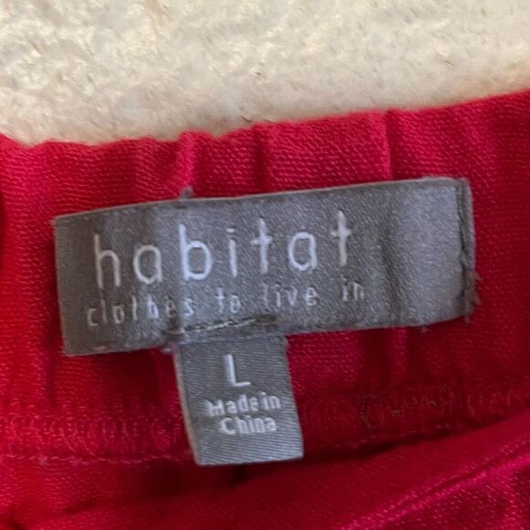 Habitat Cropped Wide Leg Pants Capri Rayon Blend Stretch Pink Sz Lg. - Picture 3 of 7